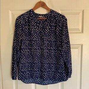 Maison Jules Navy Polka Dot Blouse